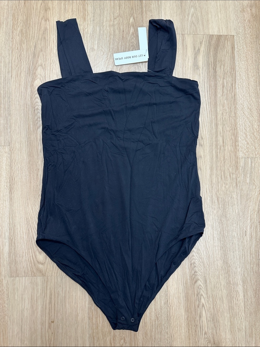 Black Square-Neck Sleeveless Bodysuit